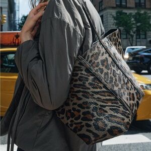 Zara Animal Print Leather Tote Bag
